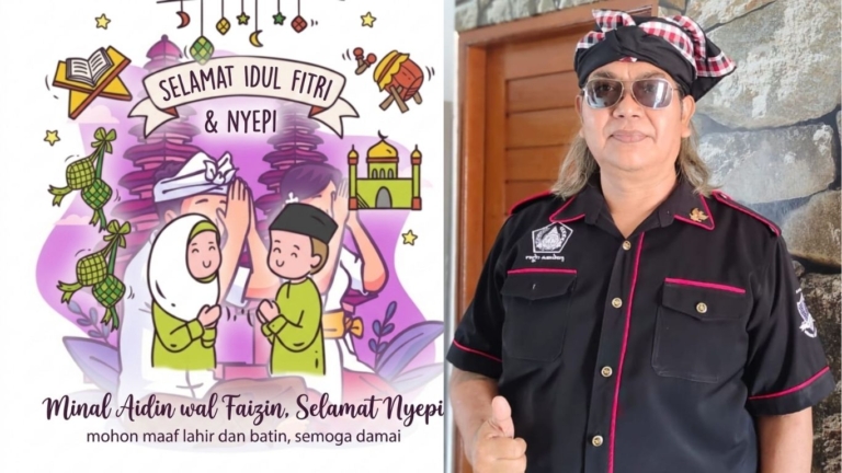 Siap Jaga Keamanan Wilayah, Pecalang Banjar Eka Dharma Ucapkan Rahajeng Nyepi dan Idul Fitri 2026