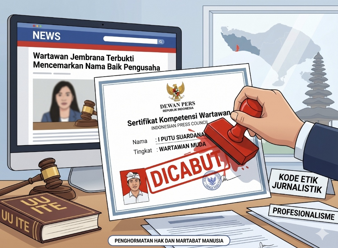 Dewan Pers Cabut Sertifikat UKW Oknum Wartawan di Jembrana Usai Terbukti Kasus Pencemaran Nama Baik