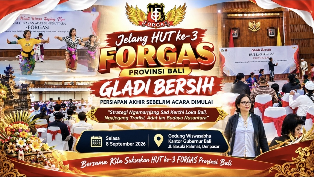 Jelang HUT ke-3 FORGAS, Gladi Bersih Digelar di Kantor Gubernur Bali